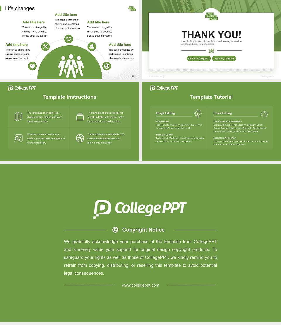Sarah Lawrence College National Scholarship Defense PPT Template16:9 ratio PPT effect preview image4