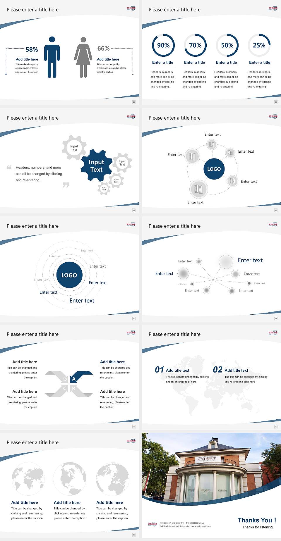 Schiller International University Course/Courseware Creation PPT Template4:3 ratio PPT effect preview image4