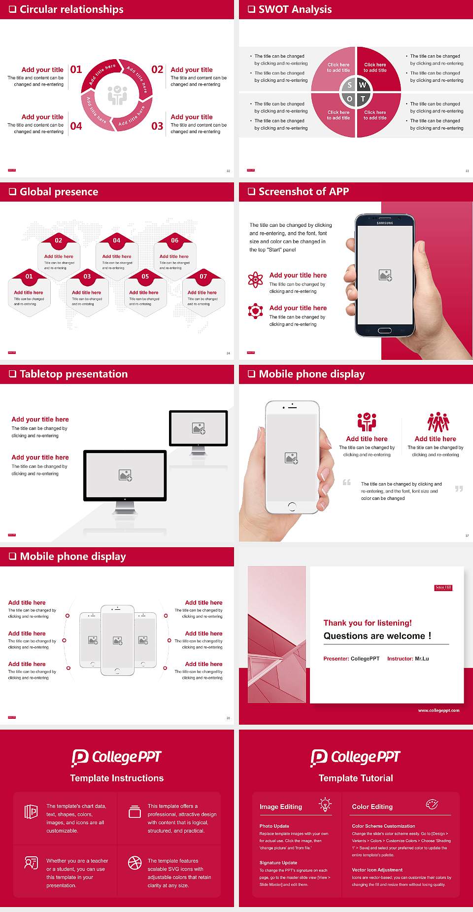 Seton Hill University General Purpose PPT Template4:3 ratio PPT effect preview image5