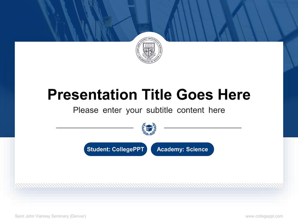 Saint John Vianney Seminary (Denver) National Scholarship Defense PPT Template4:3 ratio PPT effect preview image4