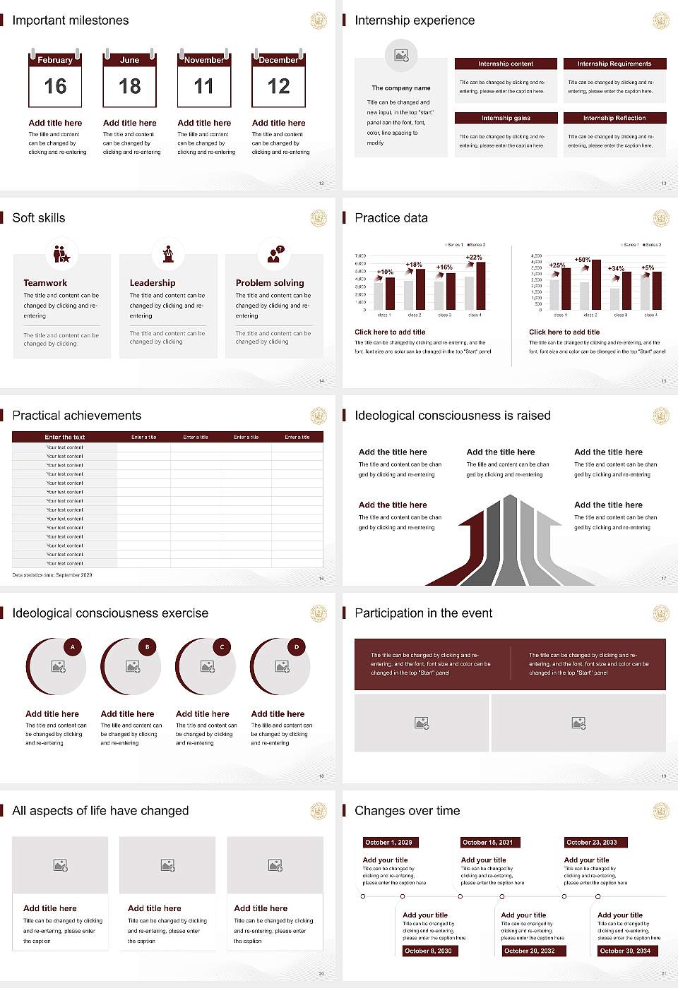 Schreiner University National Scholarship Defense PPT Template16:9 ratio PPT effect preview image3