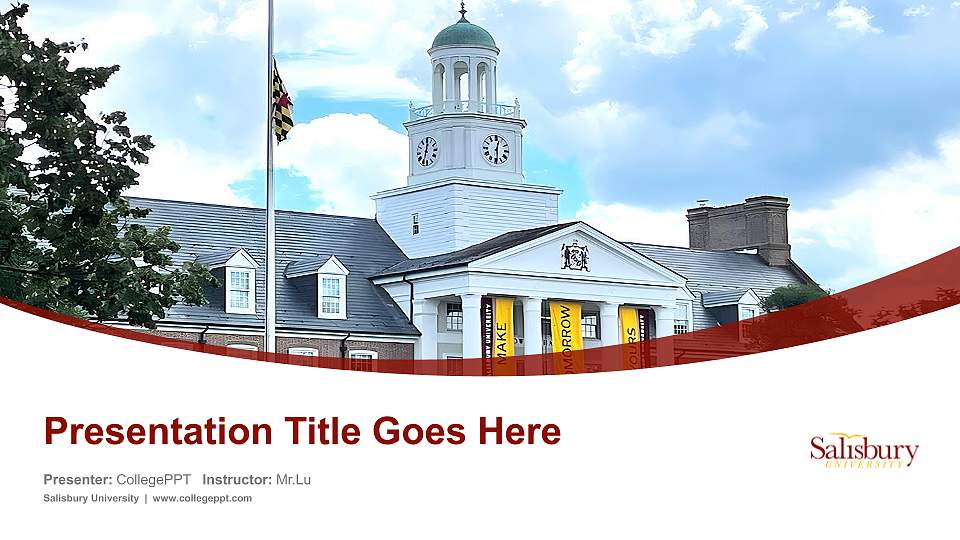 Salisbury University Course/Courseware Creation PPT Template16:9 ratio PPT effect preview image