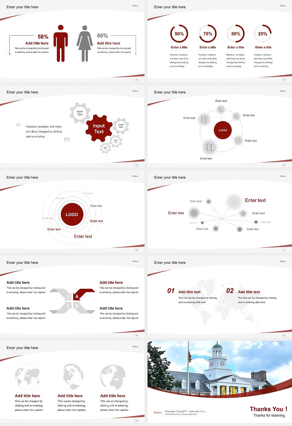 Salisbury University Course/Courseware Creation PPT Template16:9 ratio PPT effect preview image4