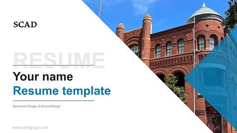 Savannah College of Art and Design Resume PPT Template
