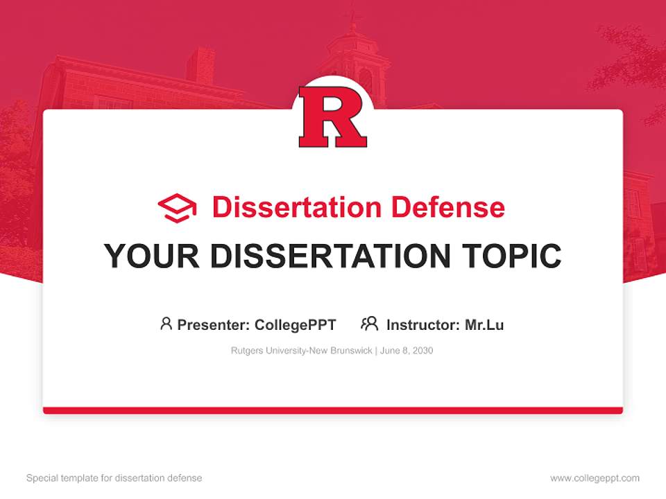 Rutgers University-New Brunswick Graduation Thesis Defense PPT Template4:3 ratio PPT effect preview image7