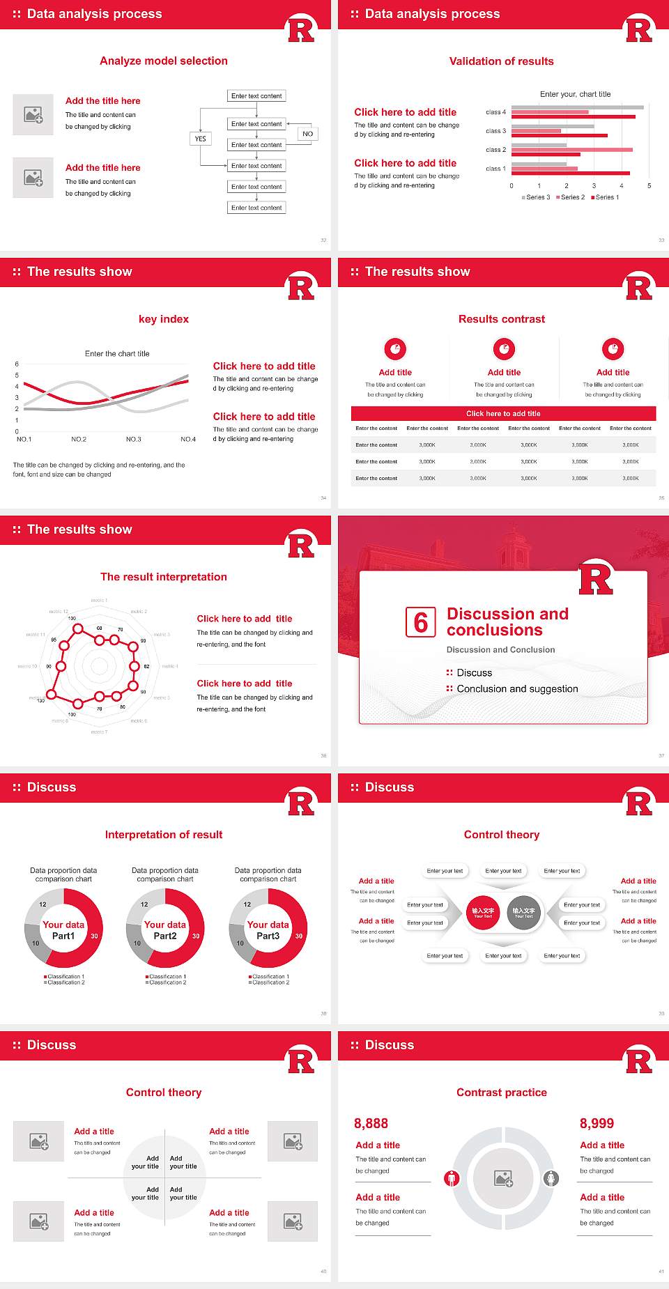 Rutgers University-New Brunswick Graduation Thesis Defense PPT Template4:3 ratio PPT effect preview image5