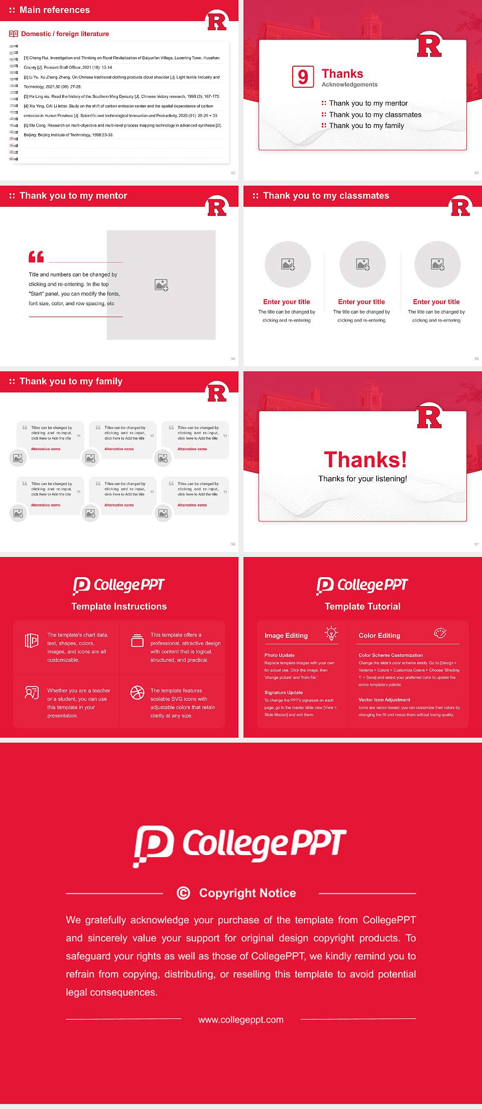 Rutgers University-New Brunswick Graduation Thesis Defense PPT Template4:3 ratio PPT effect preview image7