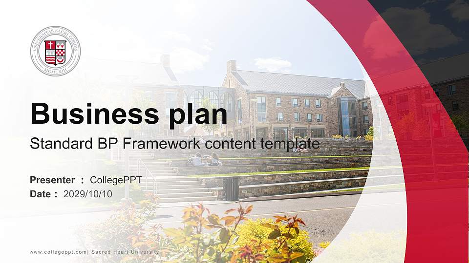 Sacred Heart University Competition/Entrepreneurship Contest PPT Template16:9 ratio PPT effect preview image