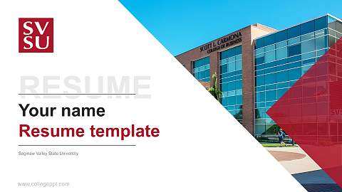 Saginaw Valley State University Resume PPT Template