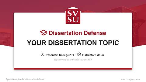 Saginaw Valley State University Graduation Thesis Defense PPT Template