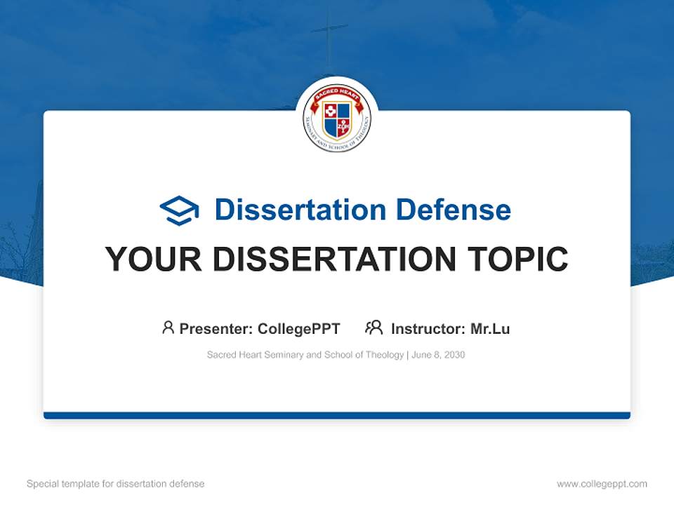 Sacred Heart Seminary and School of Theology Graduation Thesis Defense PPT Template4:3 ratio PPT effect preview image7