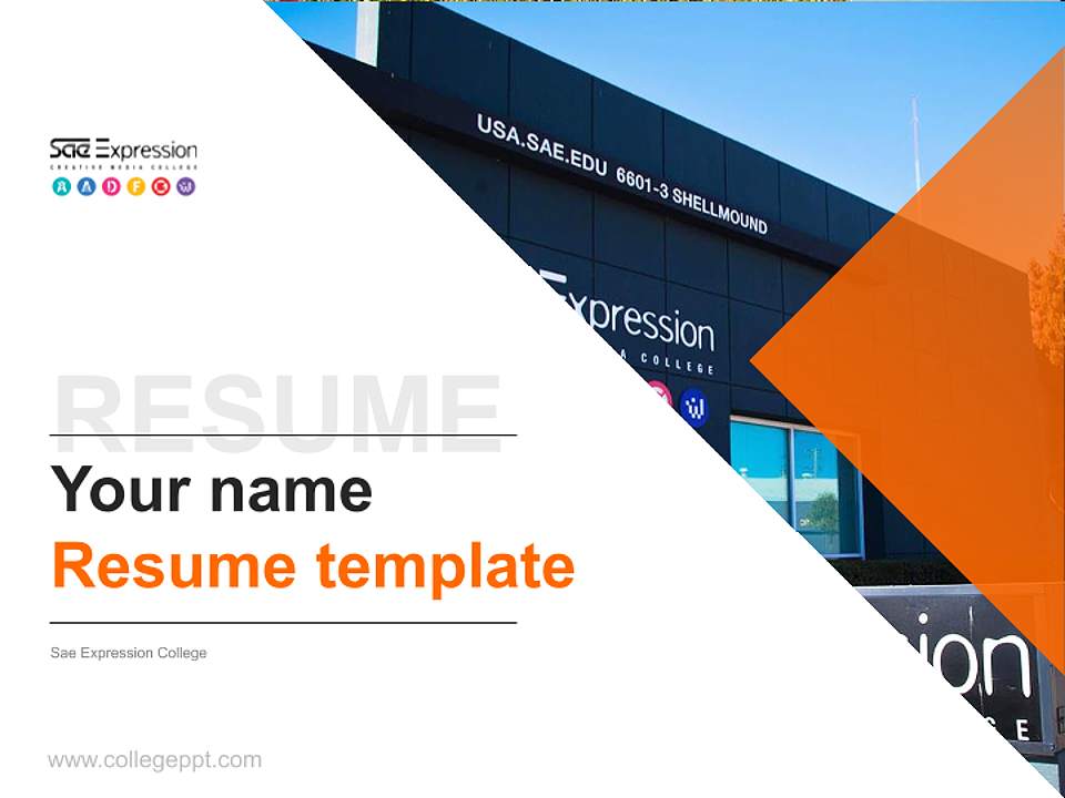 Sae Expression College Resume PPT Template4:3 ratio PPT effect preview image5