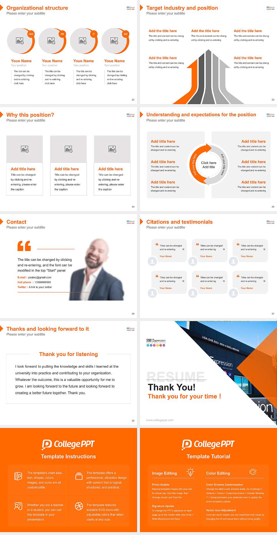 Sae Expression College Resume PPT Template4:3 ratio PPT effect preview image4