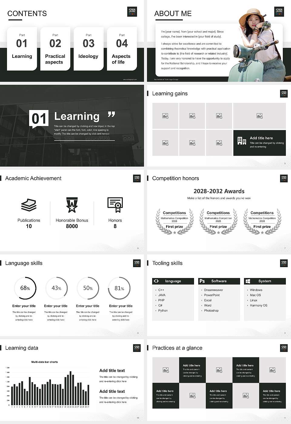 Sae Institute of Technology-Chicago National Scholarship Defense PPT Template16:9 ratio PPT effect preview image2