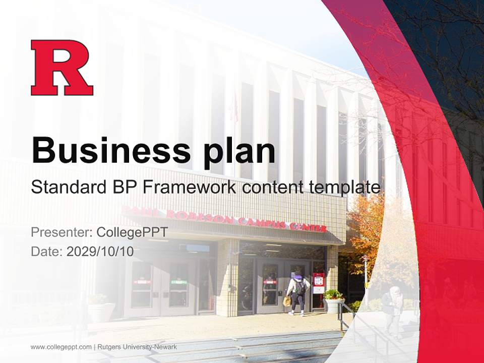Rutgers University-Newark Competition/Entrepreneurship Contest PPT Template4:3 ratio PPT effect preview image9