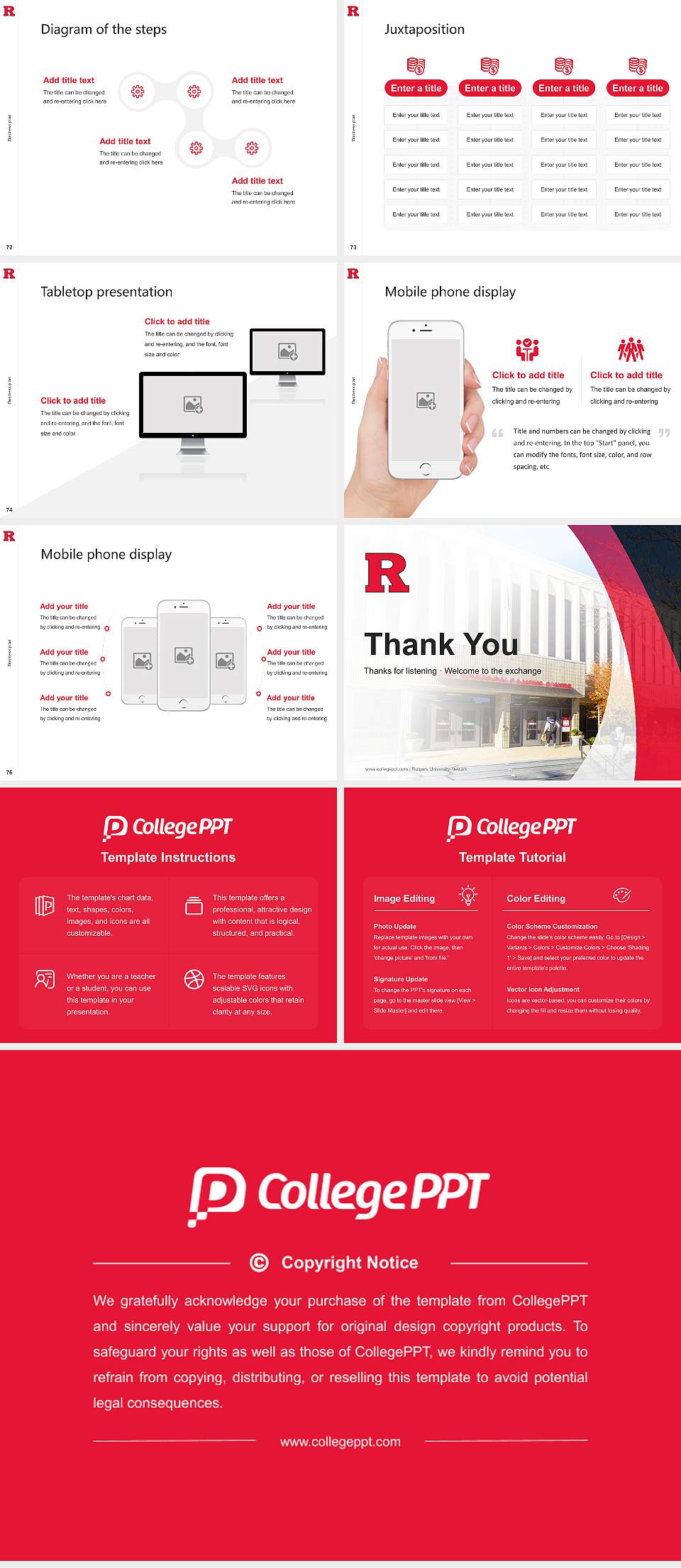 Rutgers University-Newark Competition/Entrepreneurship Contest PPT Template4:3 ratio PPT effect preview image9