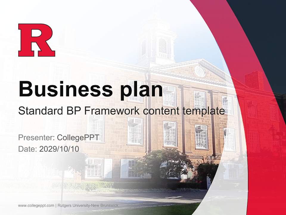Rutgers University-New Brunswick Competition/Entrepreneurship Contest PPT Template4:3 ratio PPT effect preview image9