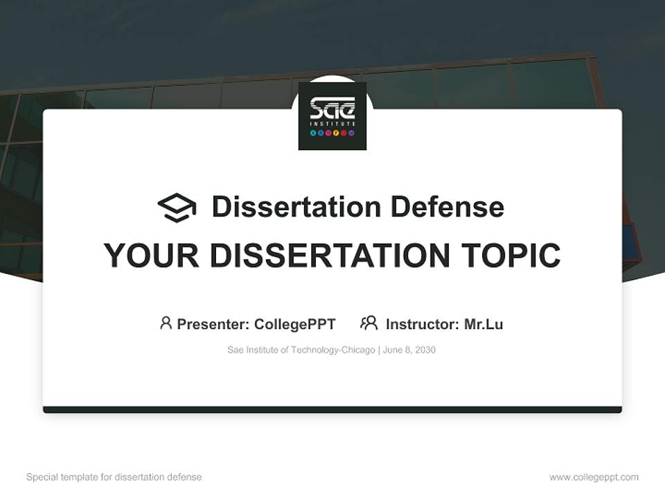 Sae Institute of Technology-Chicago Graduation Thesis Defense PPT Template4:3 ratio PPT effect preview image7