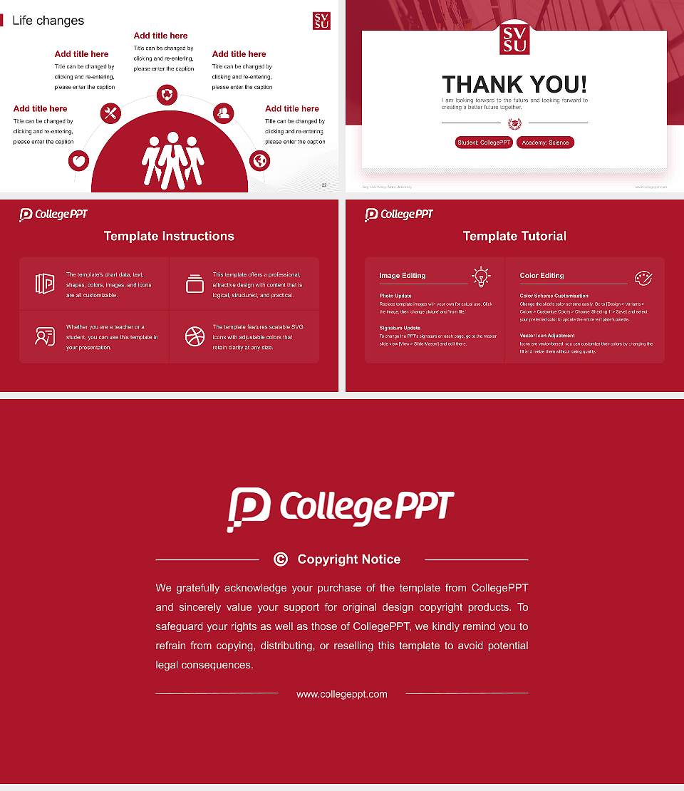 Saginaw Valley State University National Scholarship Defense PPT Template16:9 ratio PPT effect preview image4