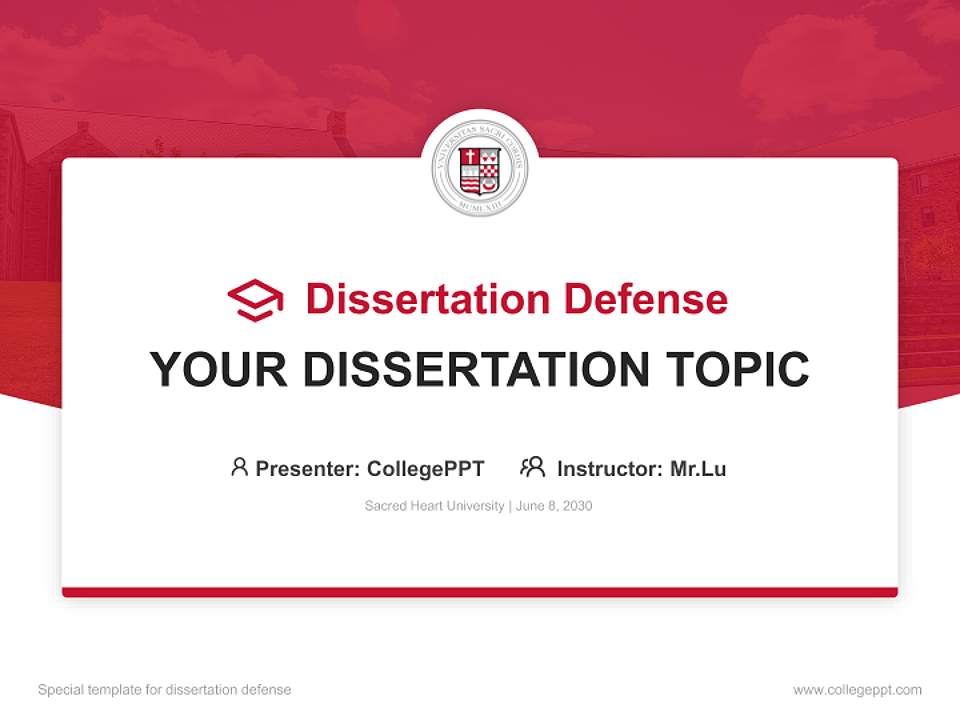 Sacred Heart University Graduation Thesis Defense PPT Template4:3 ratio PPT effect preview image7