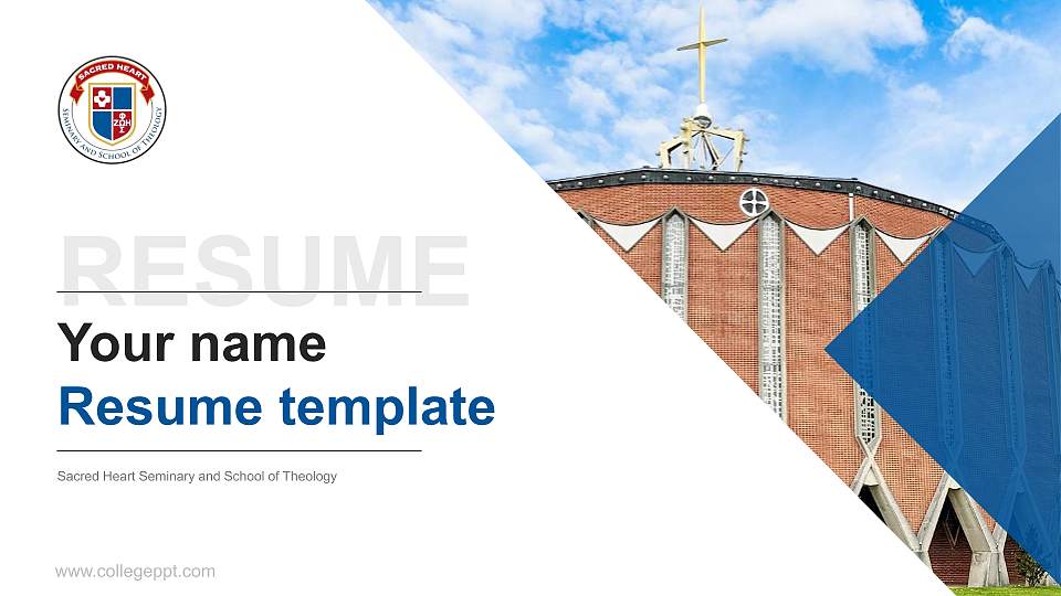 Sacred Heart Seminary and School of Theology Resume PPT Template16:9 ratio PPT effect preview image
