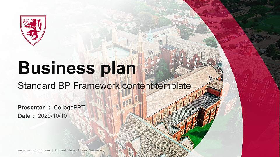 Sacred Heart Major Seminary Competition/Entrepreneurship Contest PPT Template16:9 ratio PPT effect preview image