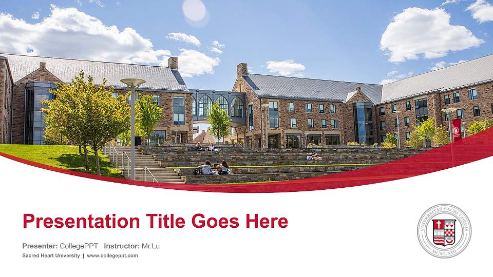 Sacred Heart University Course/Courseware Creation PPT Template16:9 ratio PPT effect preview image