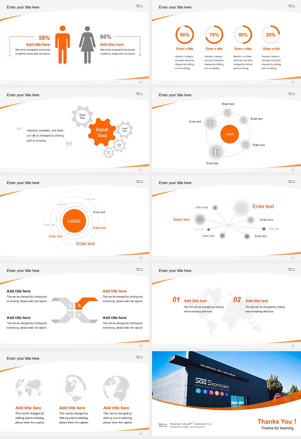 Sae Expression College Course/Courseware Creation PPT Template16:9 ratio PPT effect preview image4