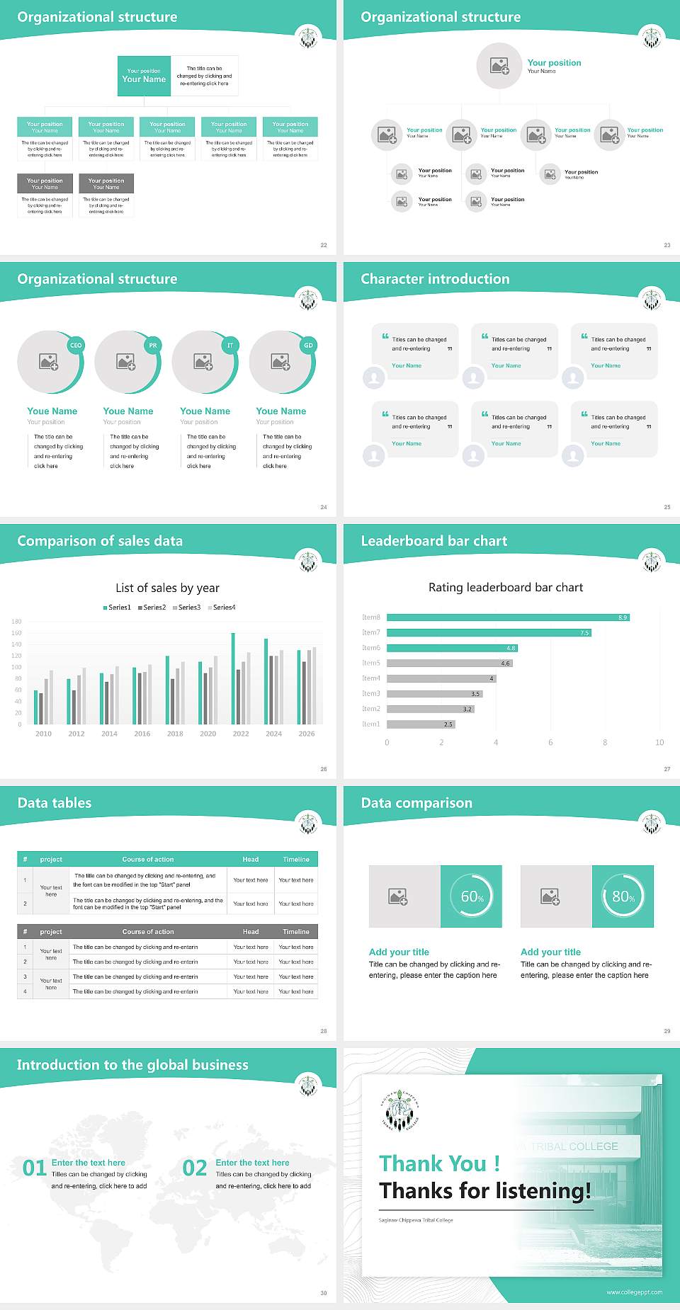 Saginaw Chippewa Tribal College Academic Presentation/Research Findings Report PPT Template4:3 ratio PPT effect preview image4