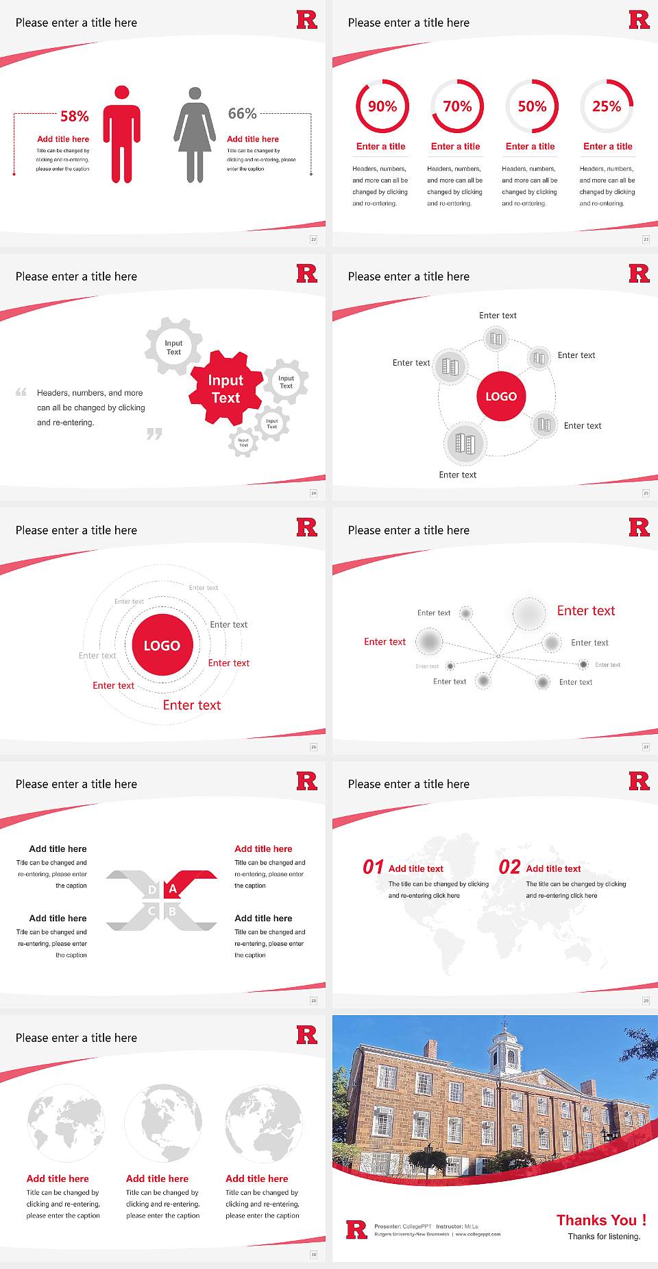 Rutgers University-New Brunswick Course/Courseware Creation PPT Template4:3 ratio PPT effect preview image4