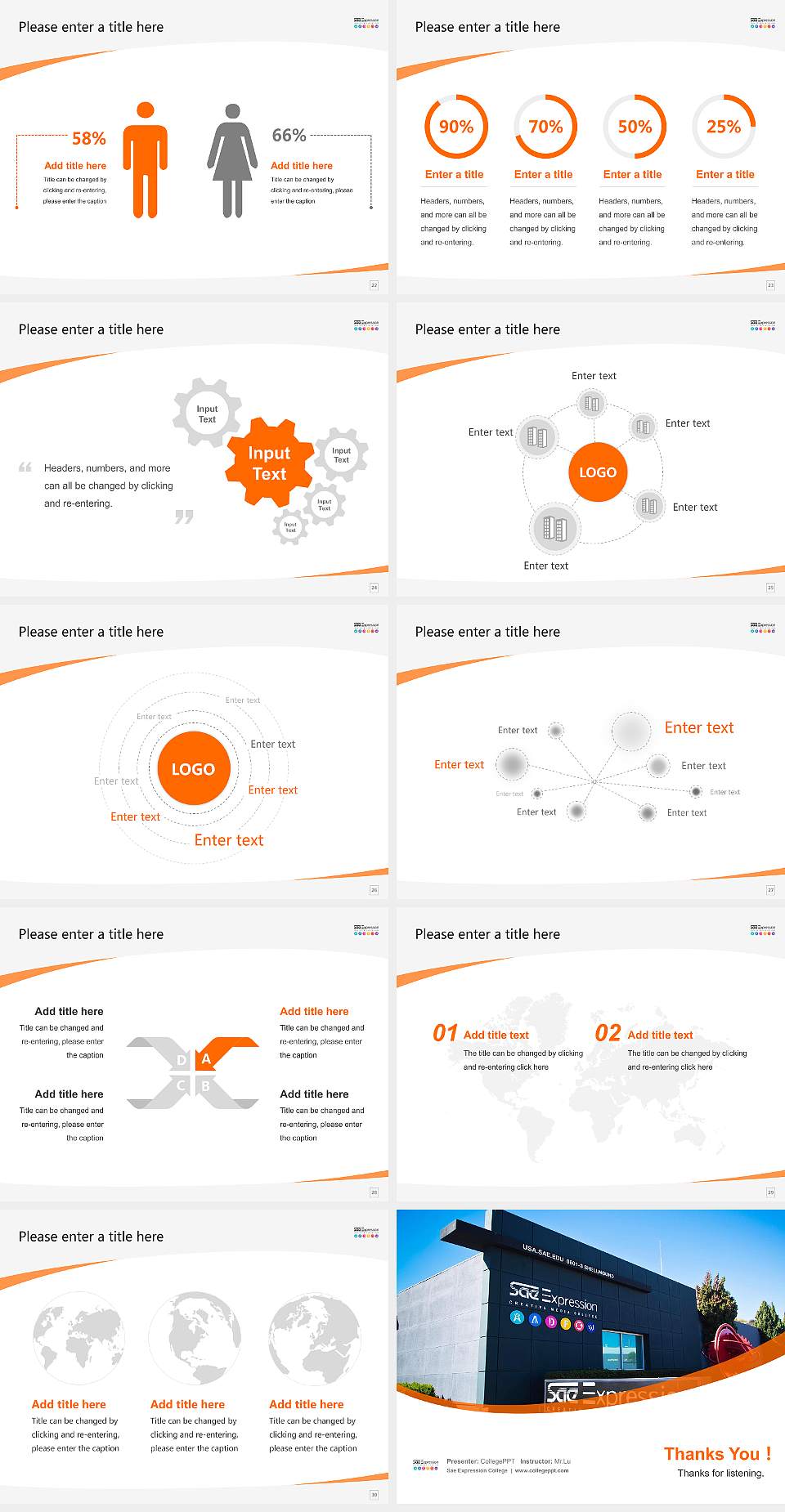 Sae Expression College Course/Courseware Creation PPT Template4:3 ratio PPT effect preview image4
