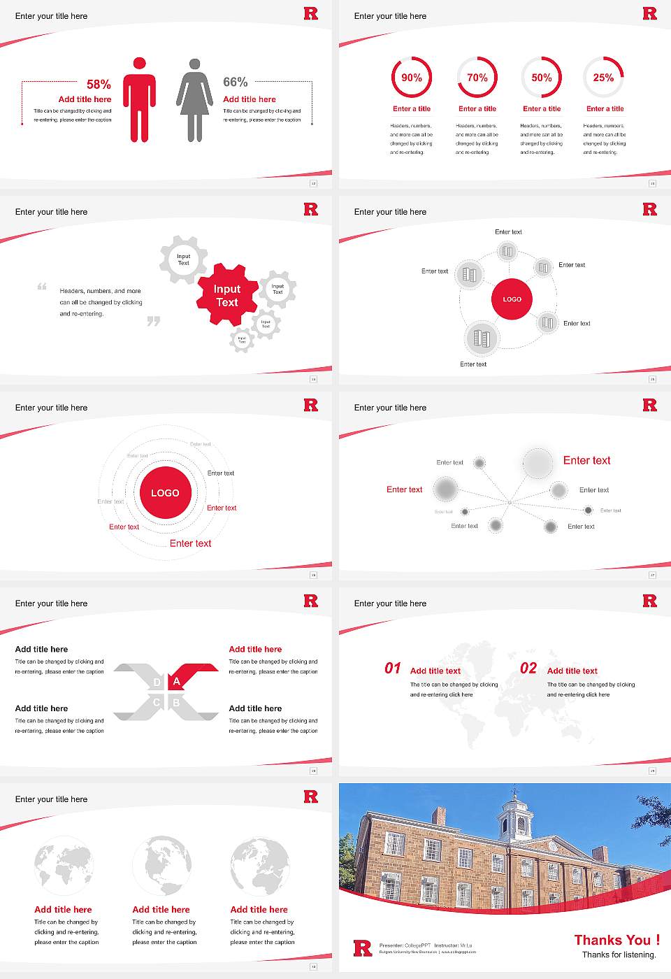 Rutgers University-New Brunswick Course/Courseware Creation PPT Template16:9 ratio PPT effect preview image4