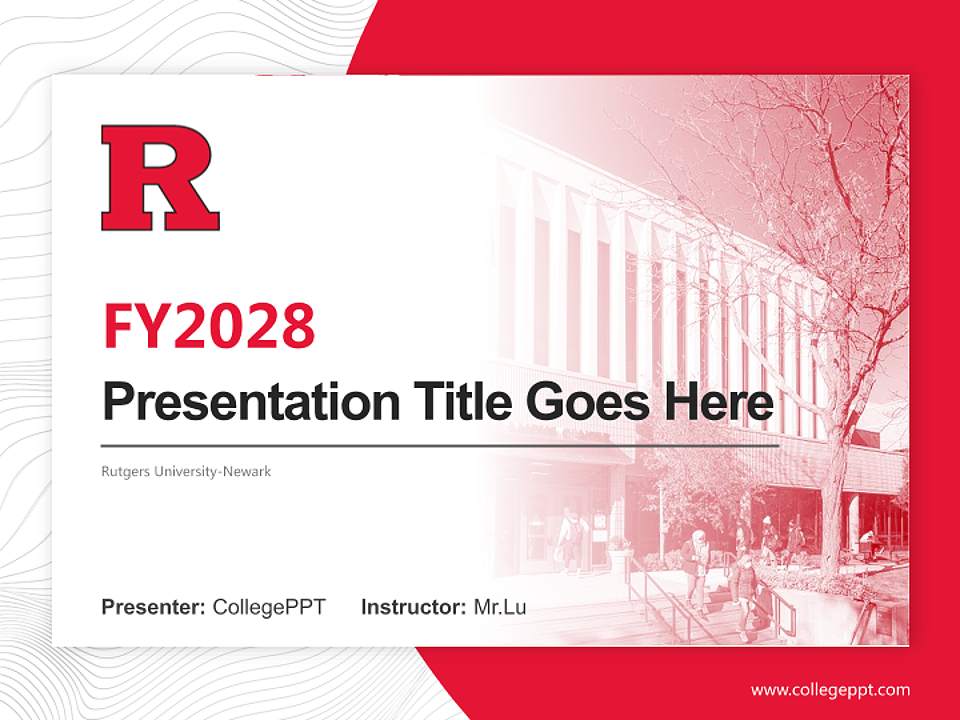 Rutgers University-Newark Academic Presentation/Research Findings Report PPT Template4:3 ratio PPT effect preview image5