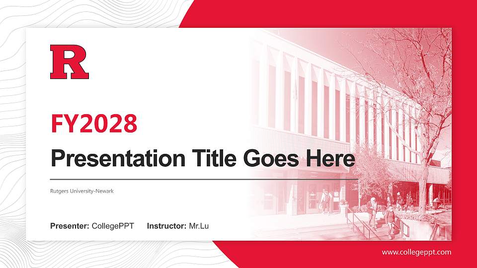 Rutgers University-Newark Academic Presentation/Research Findings Report PPT Template16:9 ratio PPT effect preview image