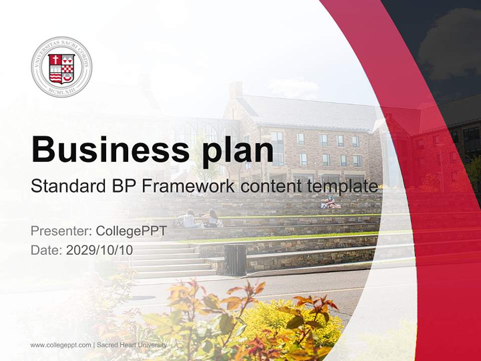 Sacred Heart University Competition/Entrepreneurship Contest PPT Template4:3 ratio PPT effect preview image9