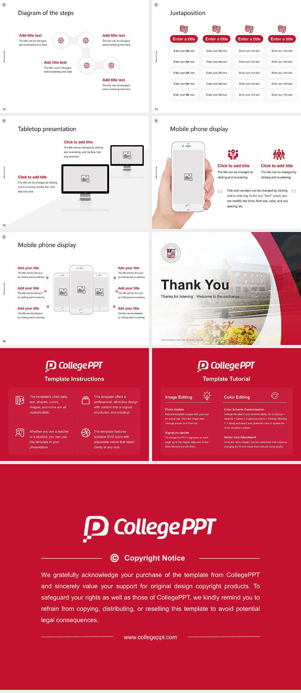Sacred Heart University Competition/Entrepreneurship Contest PPT Template4:3 ratio PPT effect preview image9