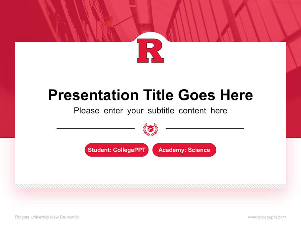 Rutgers University-New Brunswick National Scholarship Defense PPT Template4:3 ratio PPT effect preview image4
