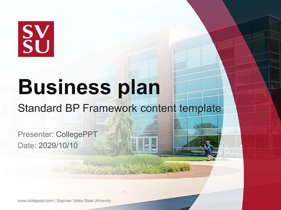Saginaw Valley State University Competition/Entrepreneurship Contest PPT Template4:3 ratio PPT effect preview image9