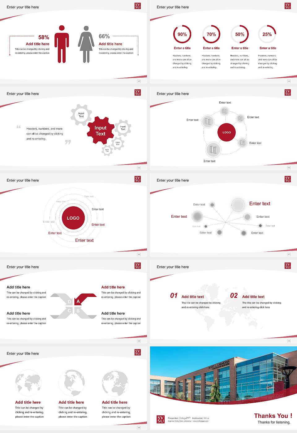 Saginaw Valley State University Course/Courseware Creation PPT Template16:9 ratio PPT effect preview image4