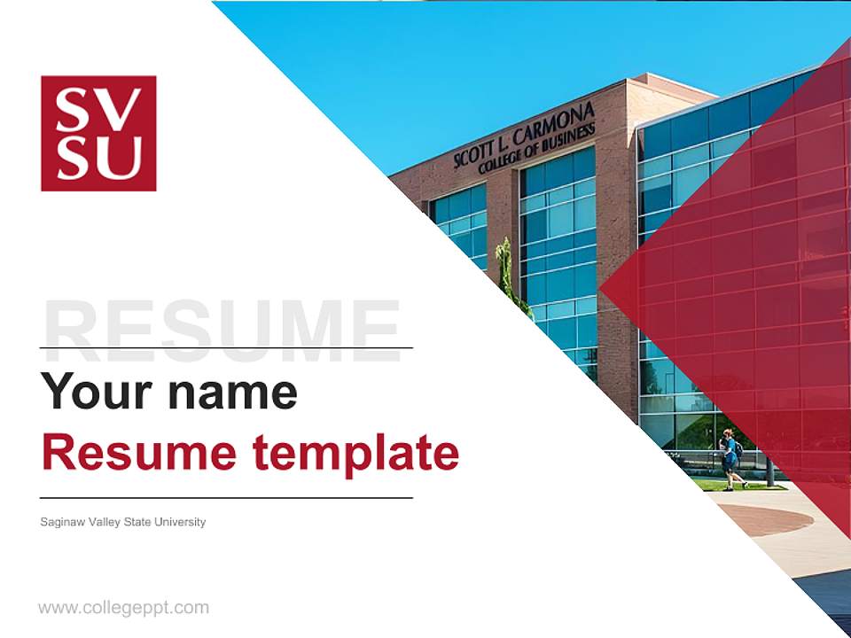 Saginaw Valley State University Resume PPT Template4:3 ratio PPT effect preview image5