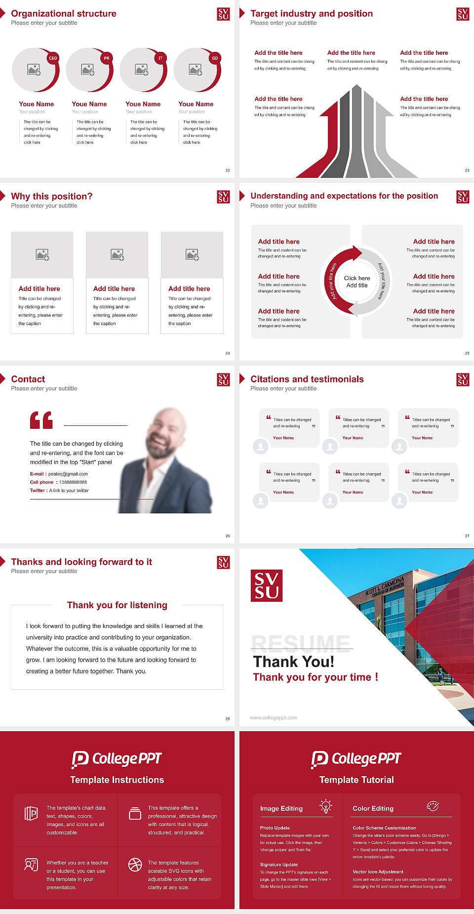 Saginaw Valley State University Resume PPT Template4:3 ratio PPT effect preview image4