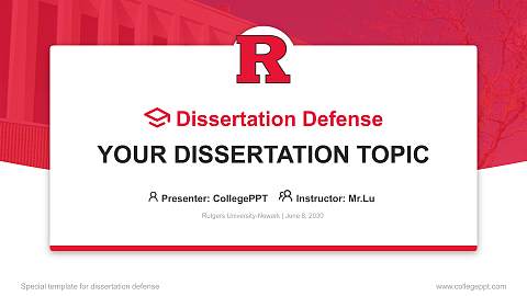 Rutgers University-Newark Graduation Thesis Defense PPT Template
