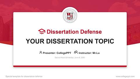 Sacred Heart University Graduation Thesis Defense PPT Template