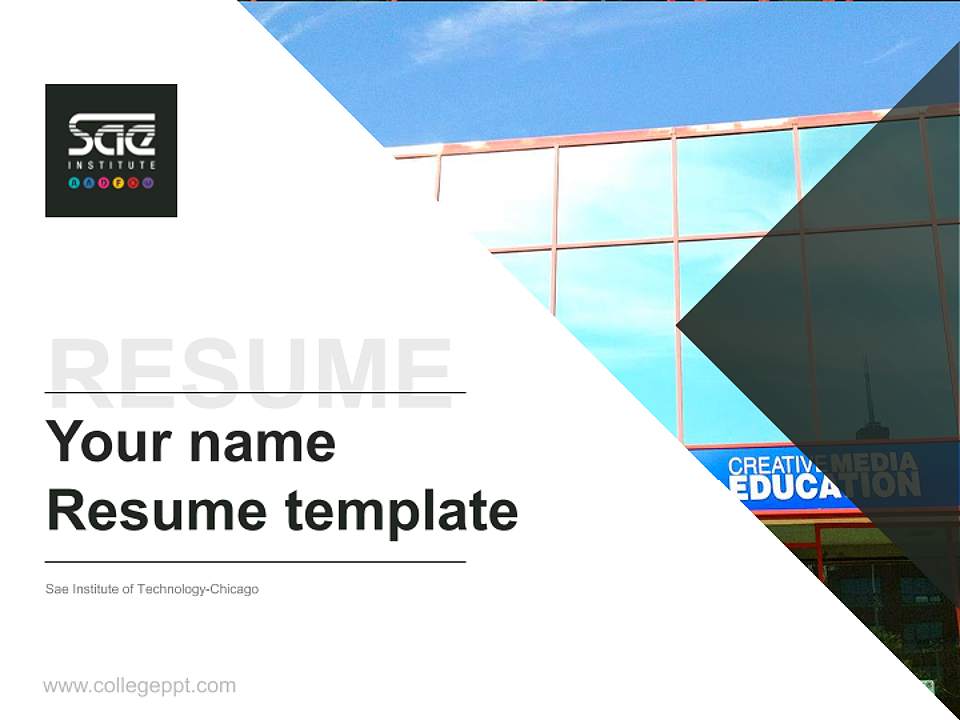Sae Institute of Technology-Chicago Resume PPT Template4:3 ratio PPT effect preview image5