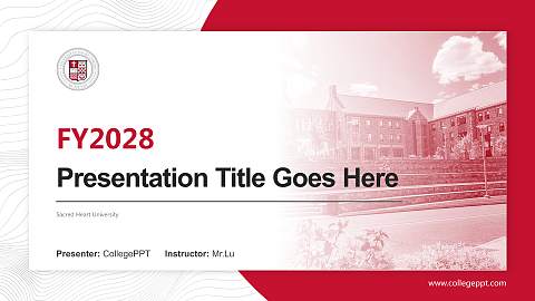 Sacred Heart University Academic Presentation/Research Findings Report PPT Template