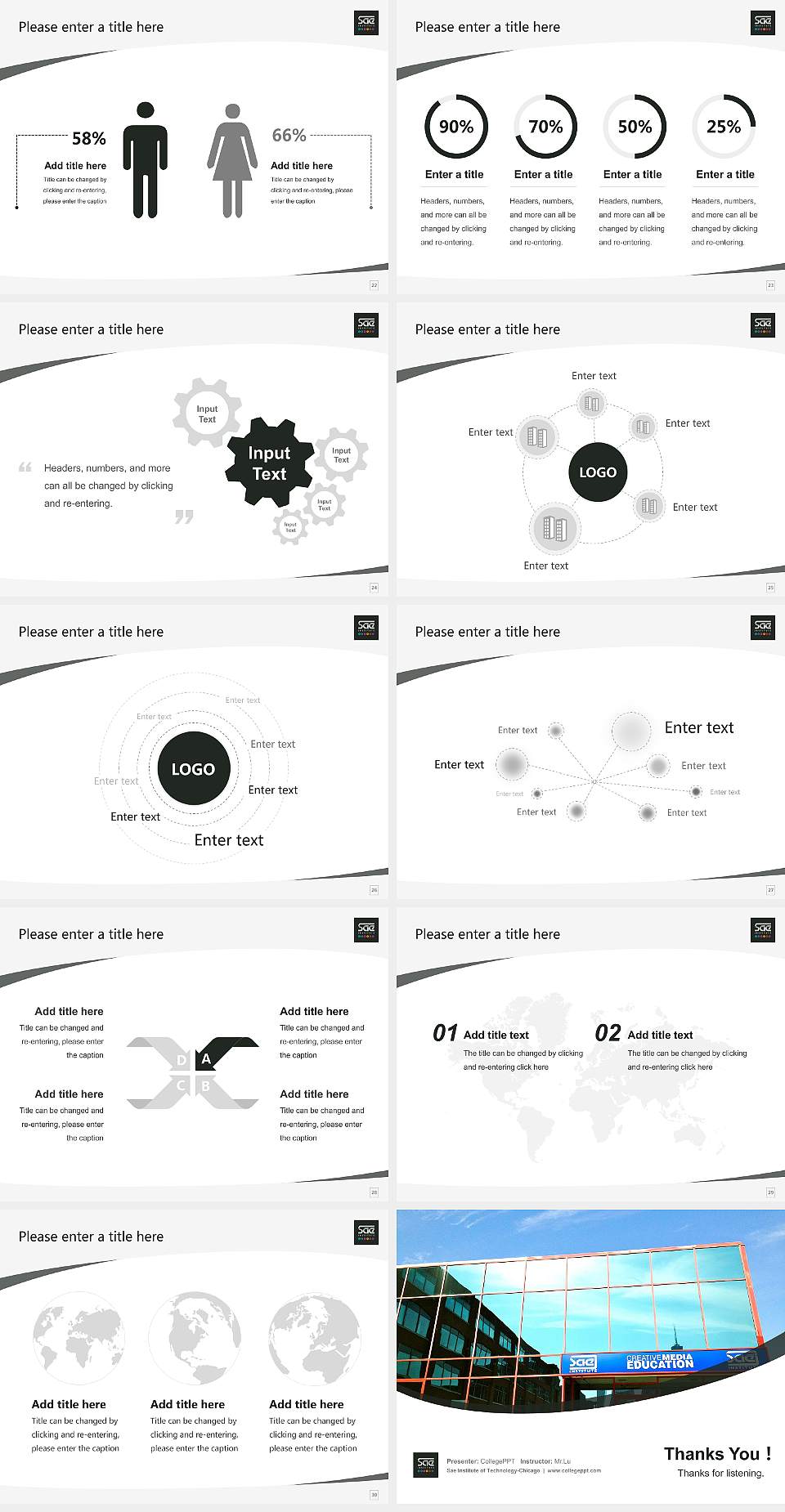 Sae Institute of Technology-Chicago Course/Courseware Creation PPT Template4:3 ratio PPT effect preview image4