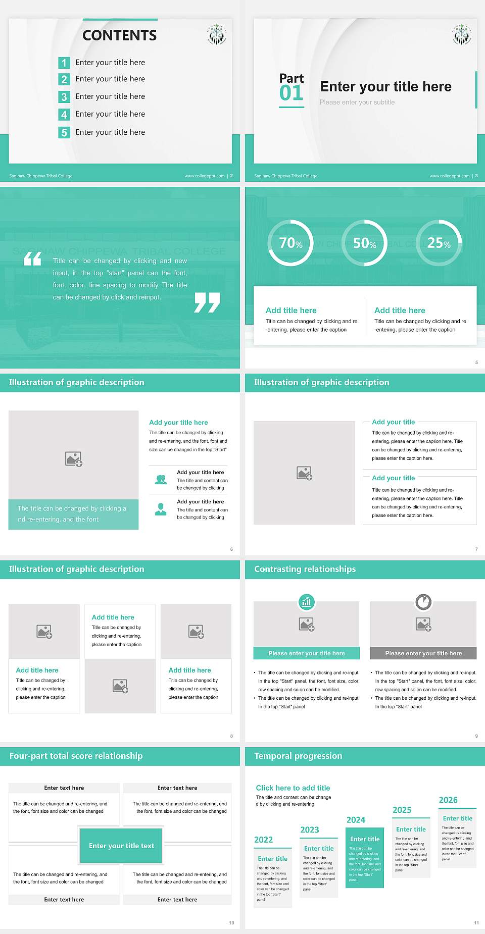 Saginaw Chippewa Tribal College Thesis Proposal/Graduation Defense PPT Template4:3 ratio PPT effect preview image2