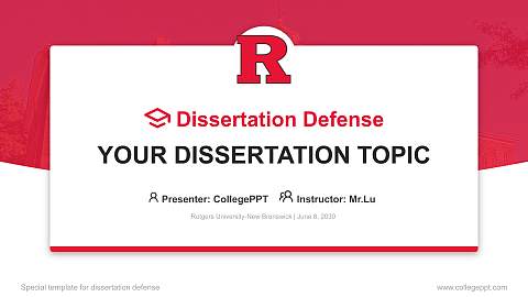 Rutgers University-New Brunswick Graduation Thesis Defense PPT Template