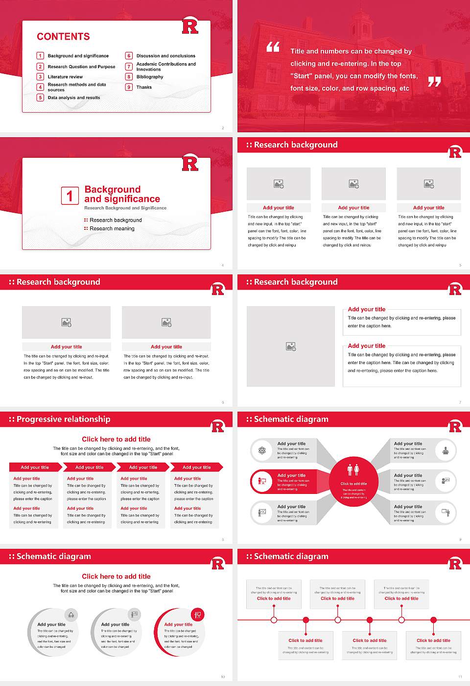 Rutgers University-New Brunswick Graduation Thesis Defense PPT Template16:9 ratio PPT effect preview image2