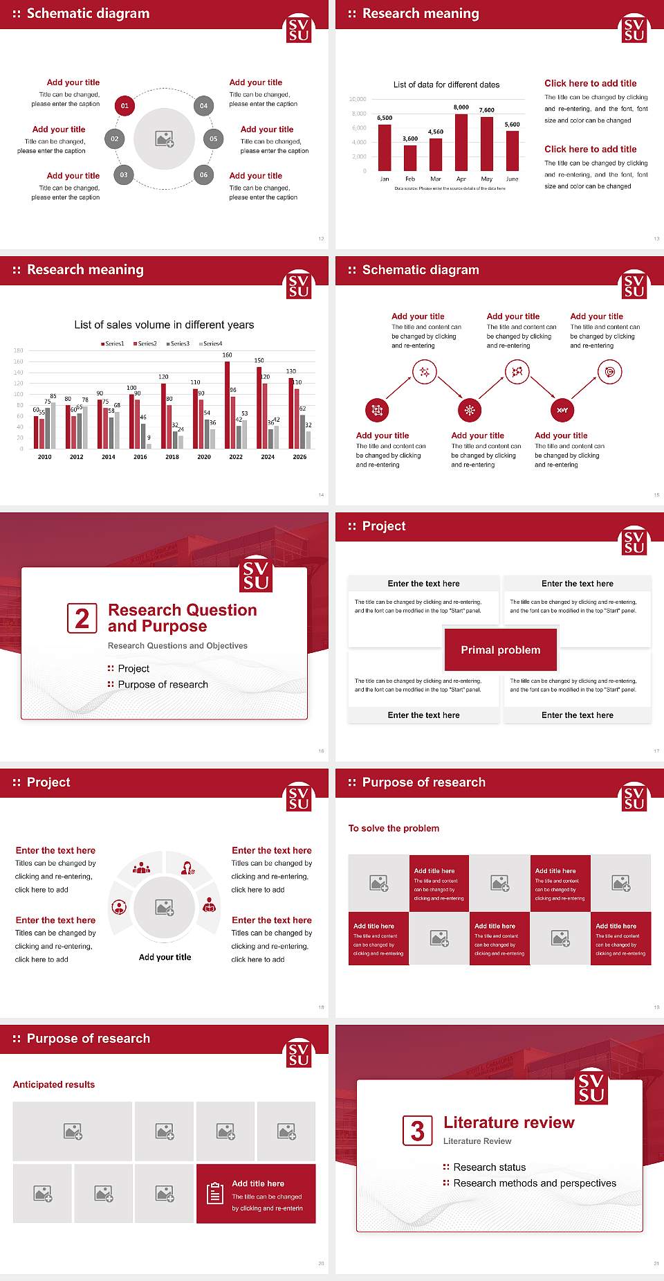 Saginaw Valley State University Graduation Thesis Defense PPT Template4:3 ratio PPT effect preview image3